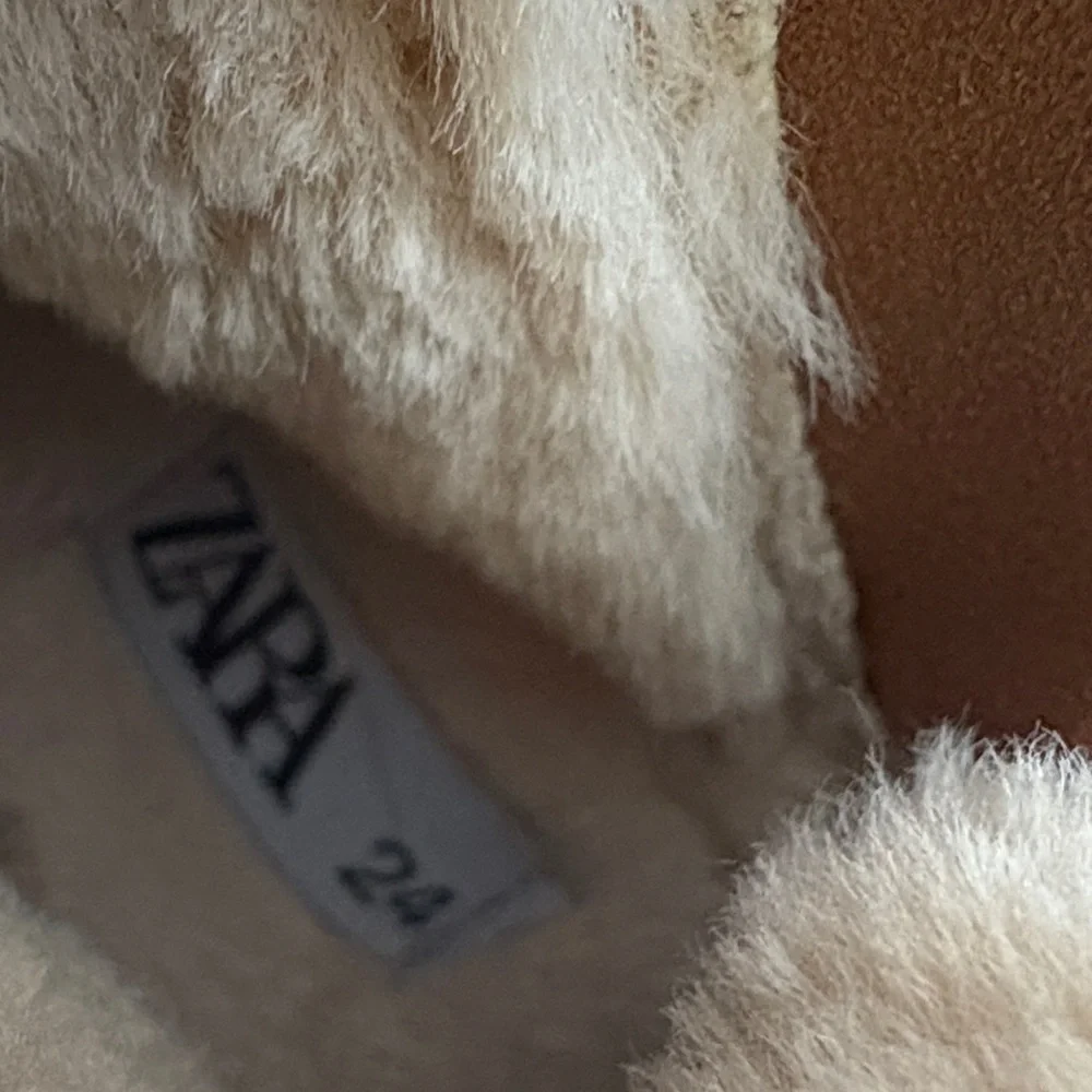 Zara Faux Suede Winter Boots with Fur Trim
